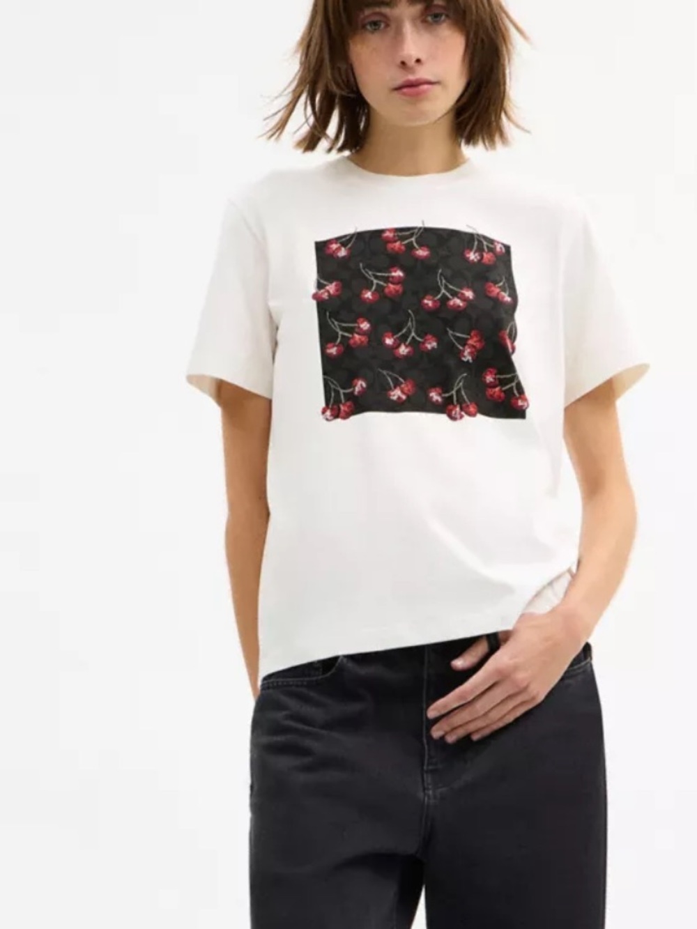 VIRAL SOLD OUT COACH CHERRY SEQUIN TEE 🍒